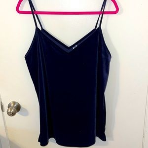 Navy Velvet V neck cami NWT